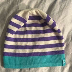 Purple and Teal Striped Women's Beanie